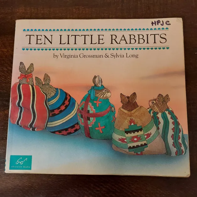 A photo of the Ten Little Rabbits book.